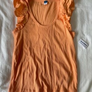 Old Navy Orange Flutter Sleeve Tank Top